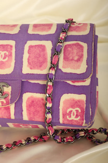Extremely Rare Chanel Canvas Watercolor Single Flap