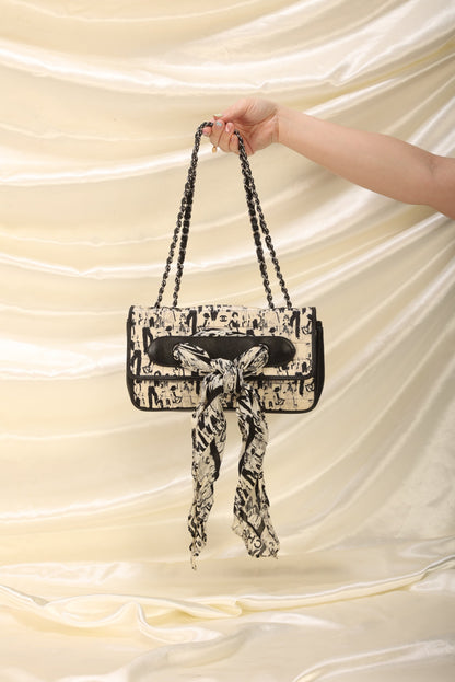 Extremely Rare Chanel Satin Coco Scarf Flap Bag