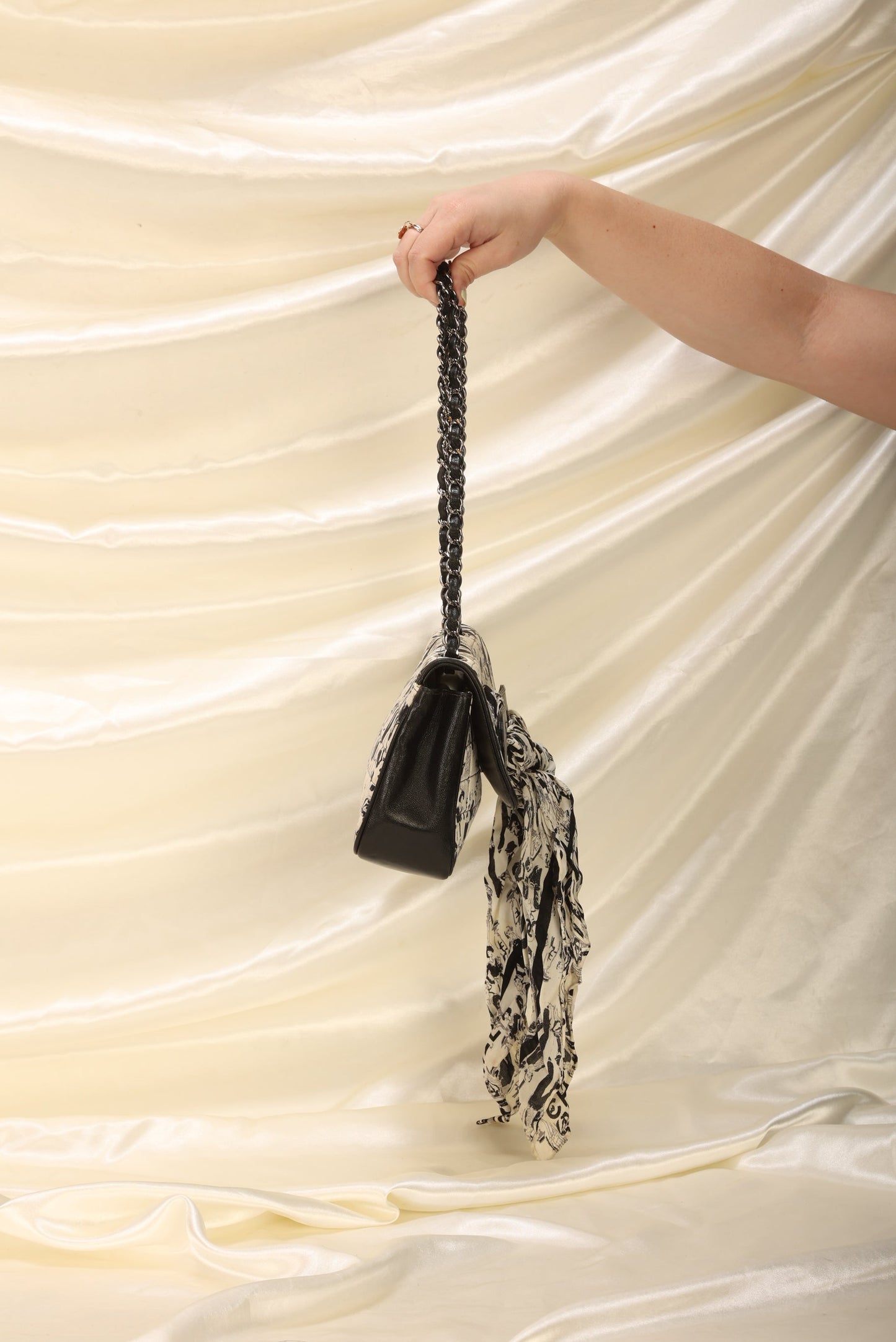 Extremely Rare Chanel Satin Coco Scarf Flap Bag