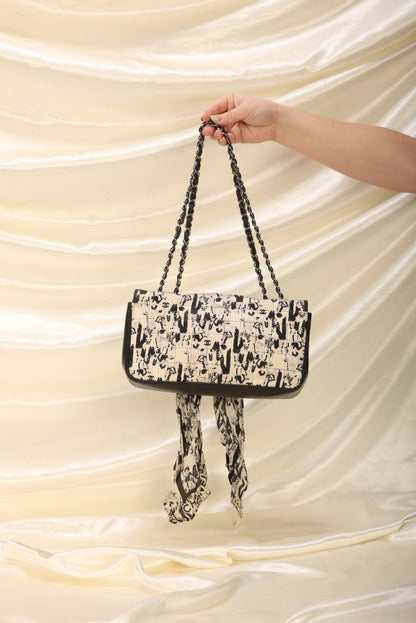 Extremely Rare Chanel Satin Coco Scarf Flap Bag