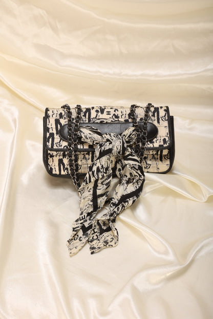 Extremely Rare Chanel Satin Coco Scarf Flap Bag