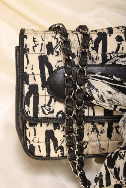 Extremely Rare Chanel Satin Coco Scarf Flap Bag