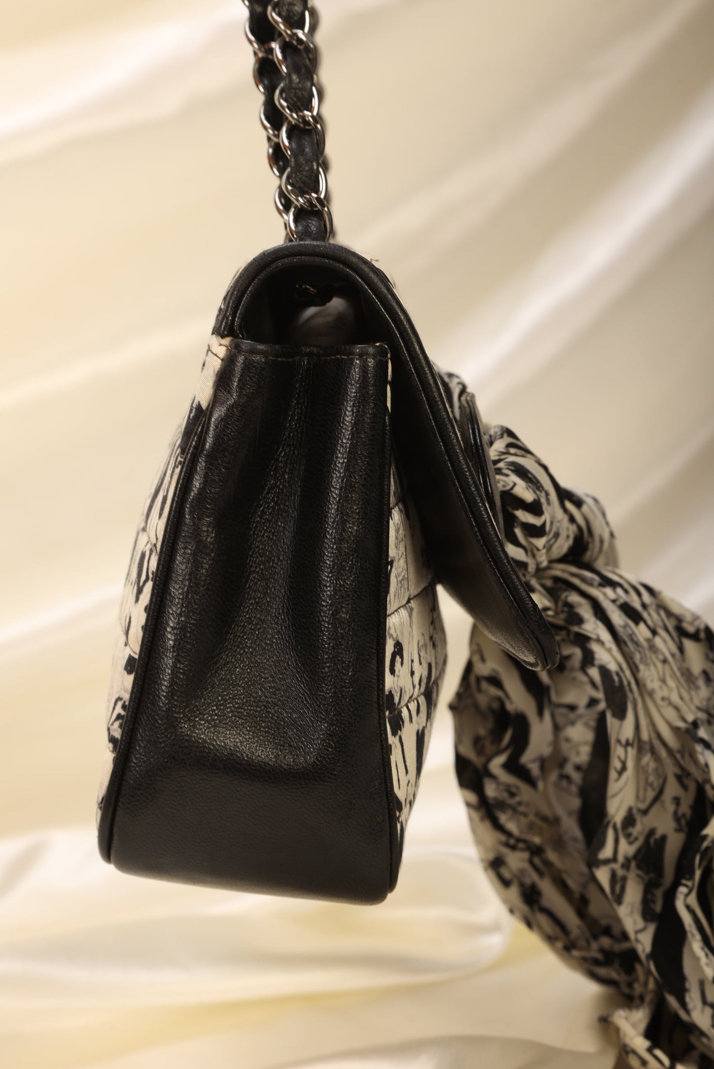 Extremely Rare Chanel Satin Coco Scarf Flap Bag