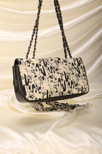Extremely Rare Chanel Satin Coco Scarf Flap Bag
