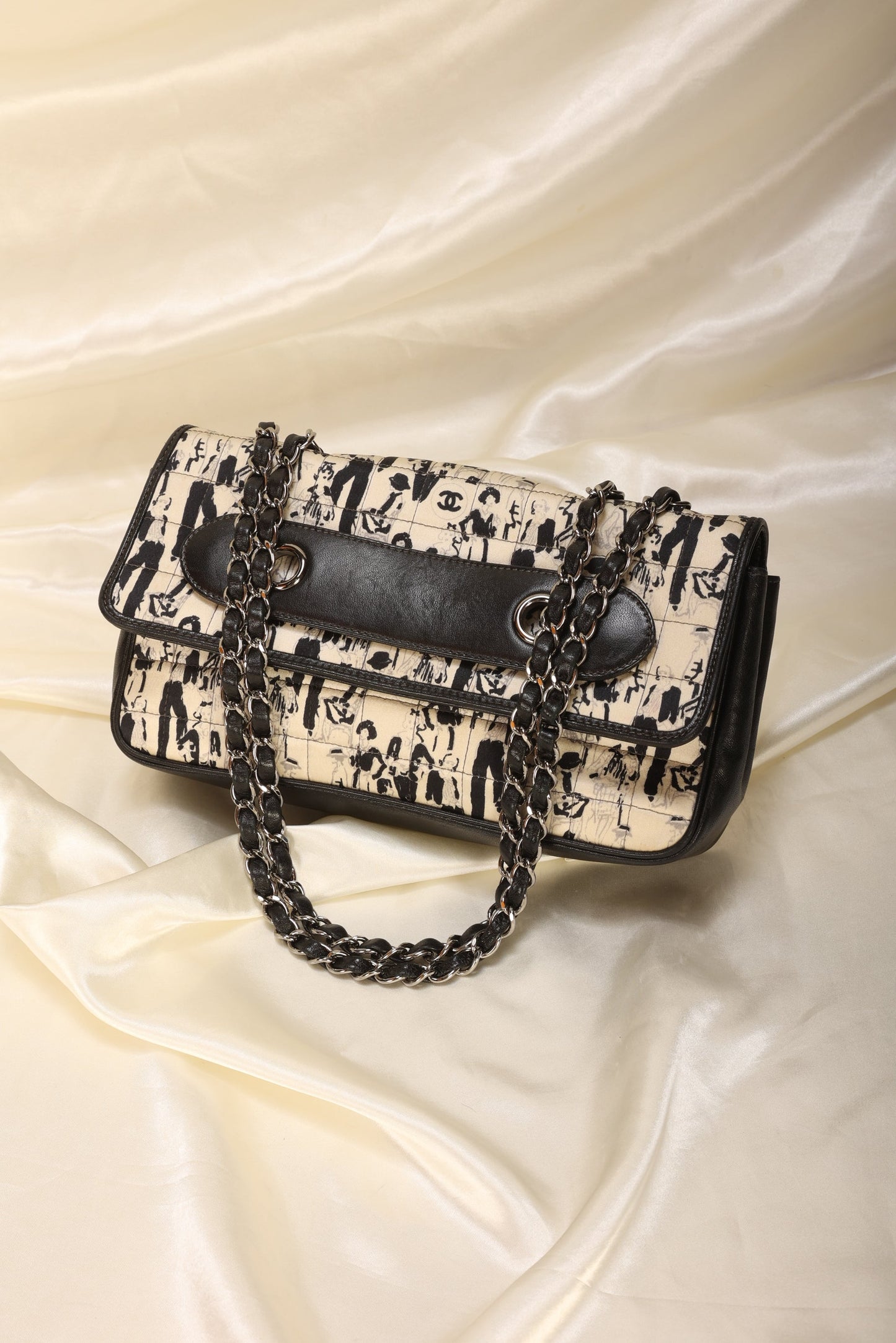 Extremely Rare Chanel Satin Coco Scarf Flap Bag
