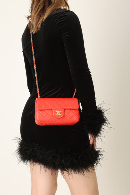 Chanel 2020 Lambskin Pearl Crush Mini Rectangle Flap