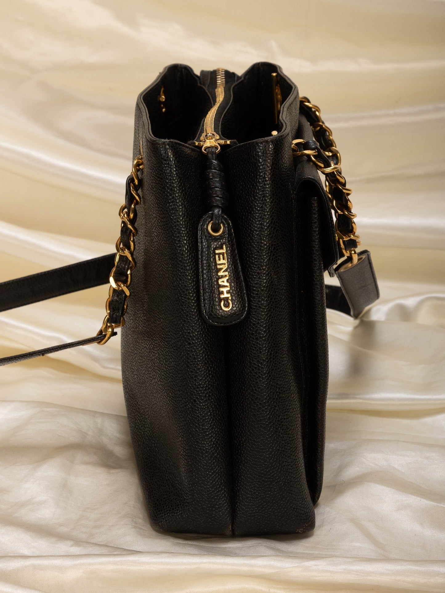 Chanel Caviar Turnlock Tote