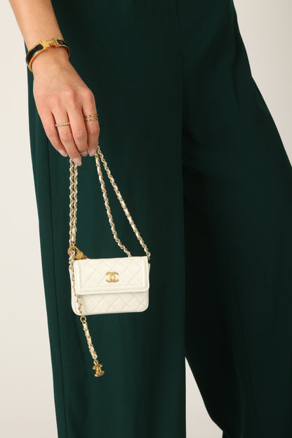 Chanel 2020 Patent White Micro Flap