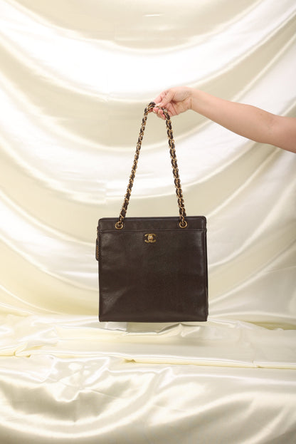 Chanel Caviar Turnlock Tote