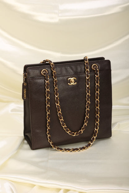 Chanel Caviar Turnlock Tote