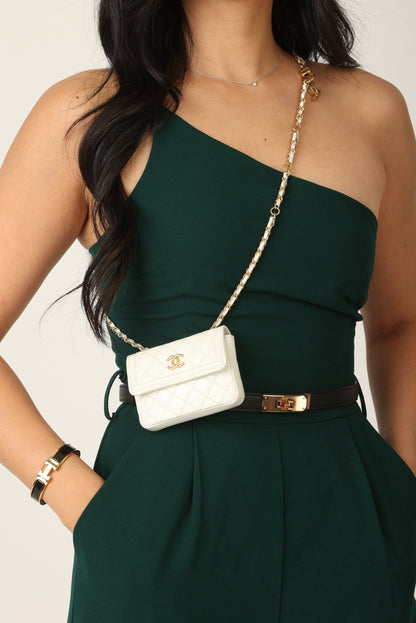 Chanel 2020 Patent White Micro Flap