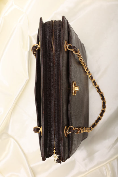 Chanel Caviar Turnlock Tote