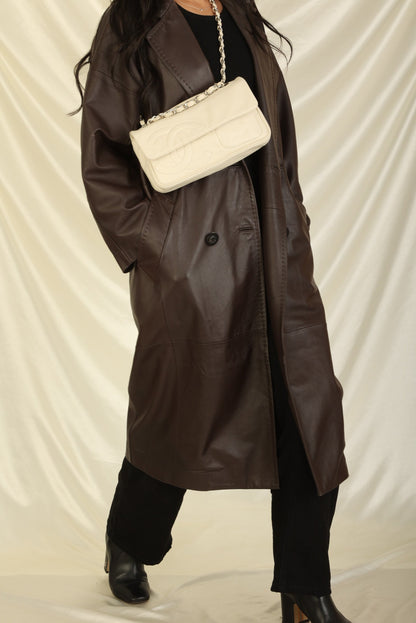 Chanel 2006 Calfskin Diagonal CC Flap Bag