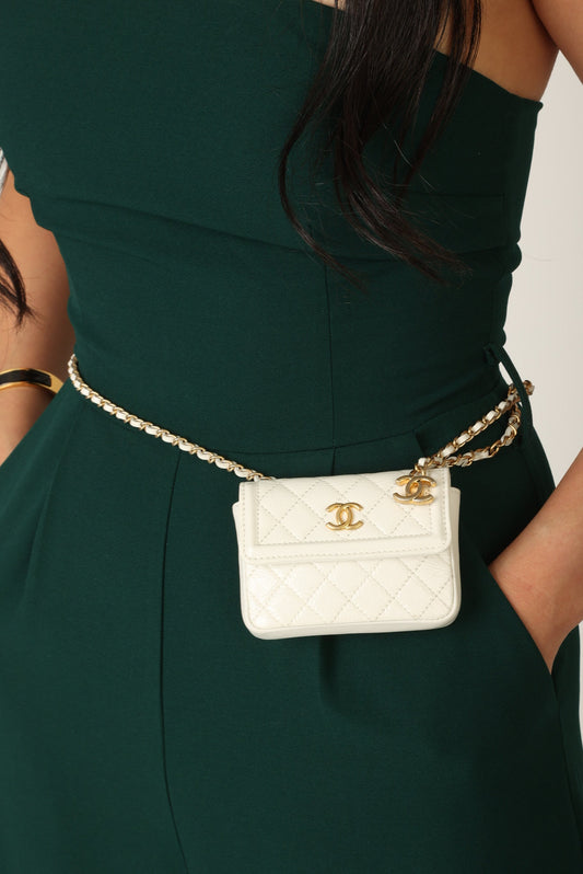 Chanel 2020 Patent White Micro Flap