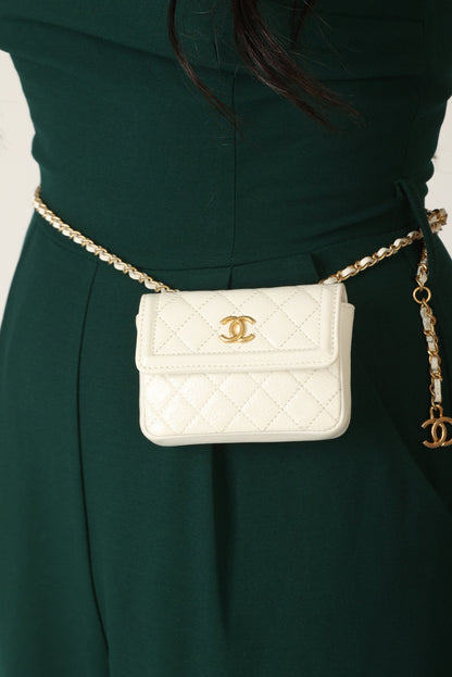 Chanel 2020 Patent White Micro Flap
