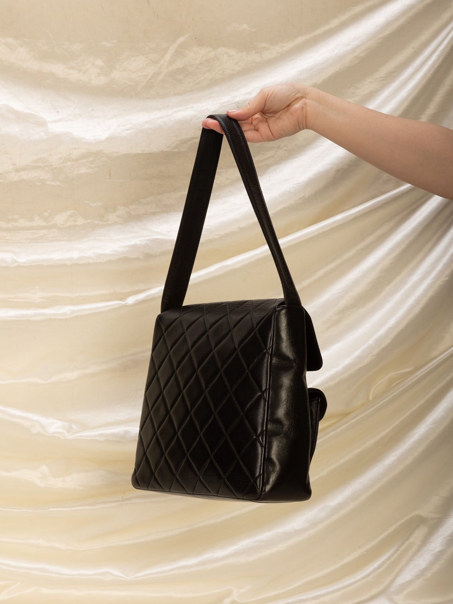 Extremely Rare Chanel Lambskin Double Turnlock Shoulder Bag