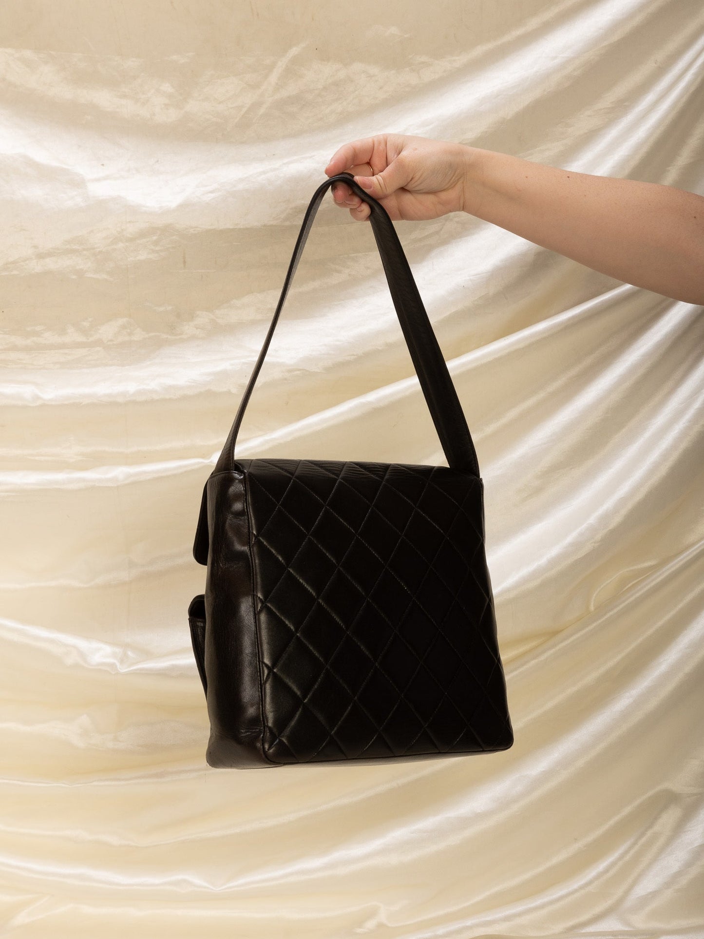 Extremely Rare Chanel Lambskin Double Turnlock Shoulder Bag