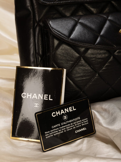 Extremely Rare Chanel Lambskin Double Turnlock Shoulder Bag