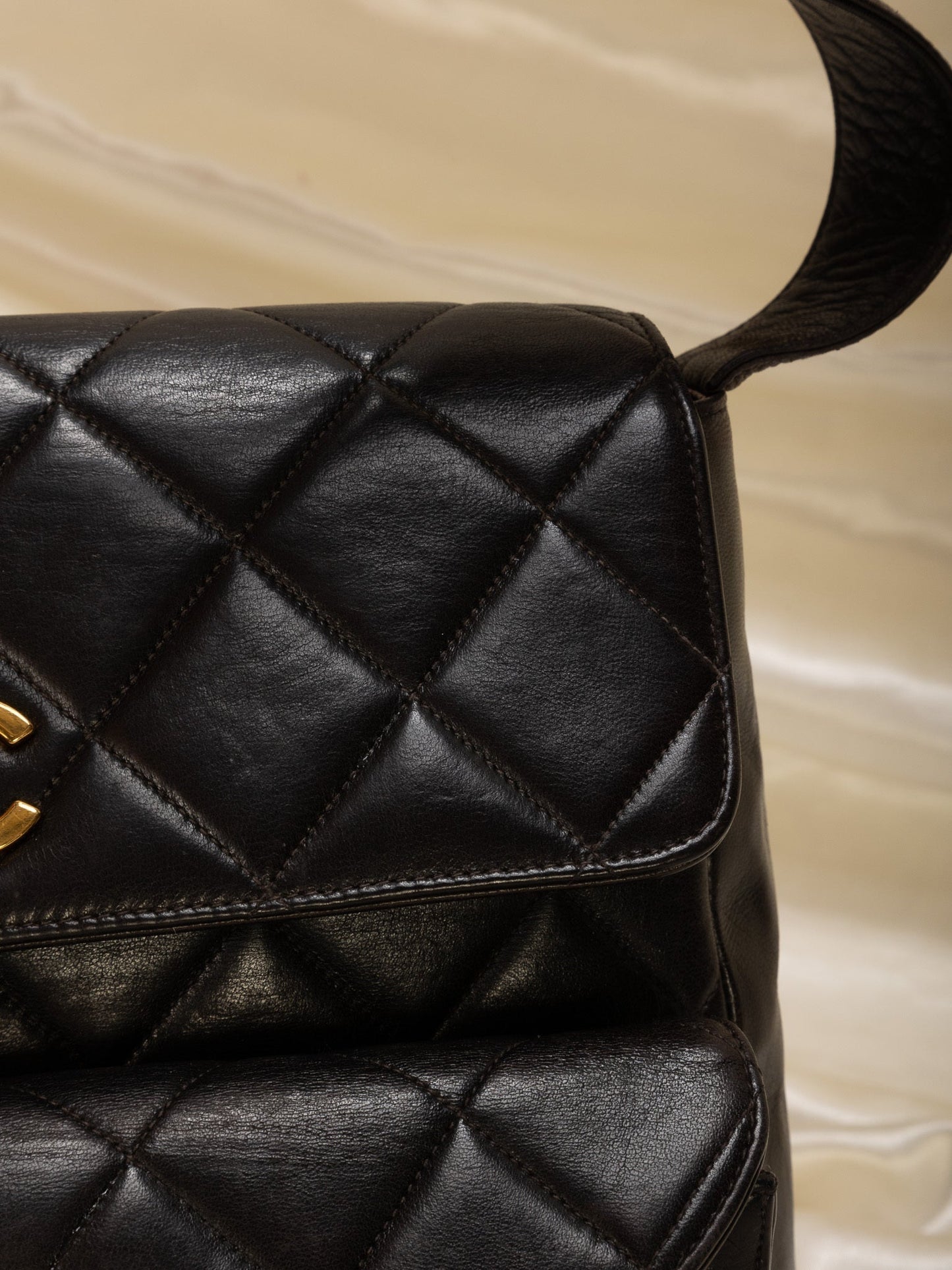 Extremely Rare Chanel Lambskin Double Turnlock Shoulder Bag