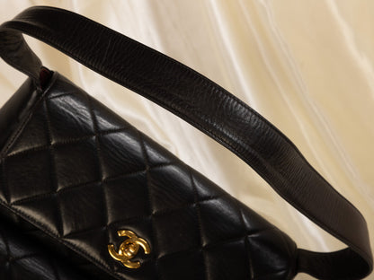 Extremely Rare Chanel Lambskin Double Turnlock Shoulder Bag