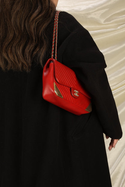Chanel Rock the Corner Chevron Lambskin Half Flap