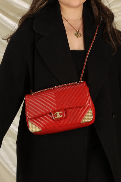Chanel Rock the Corner Chevron Lambskin Half Flap
