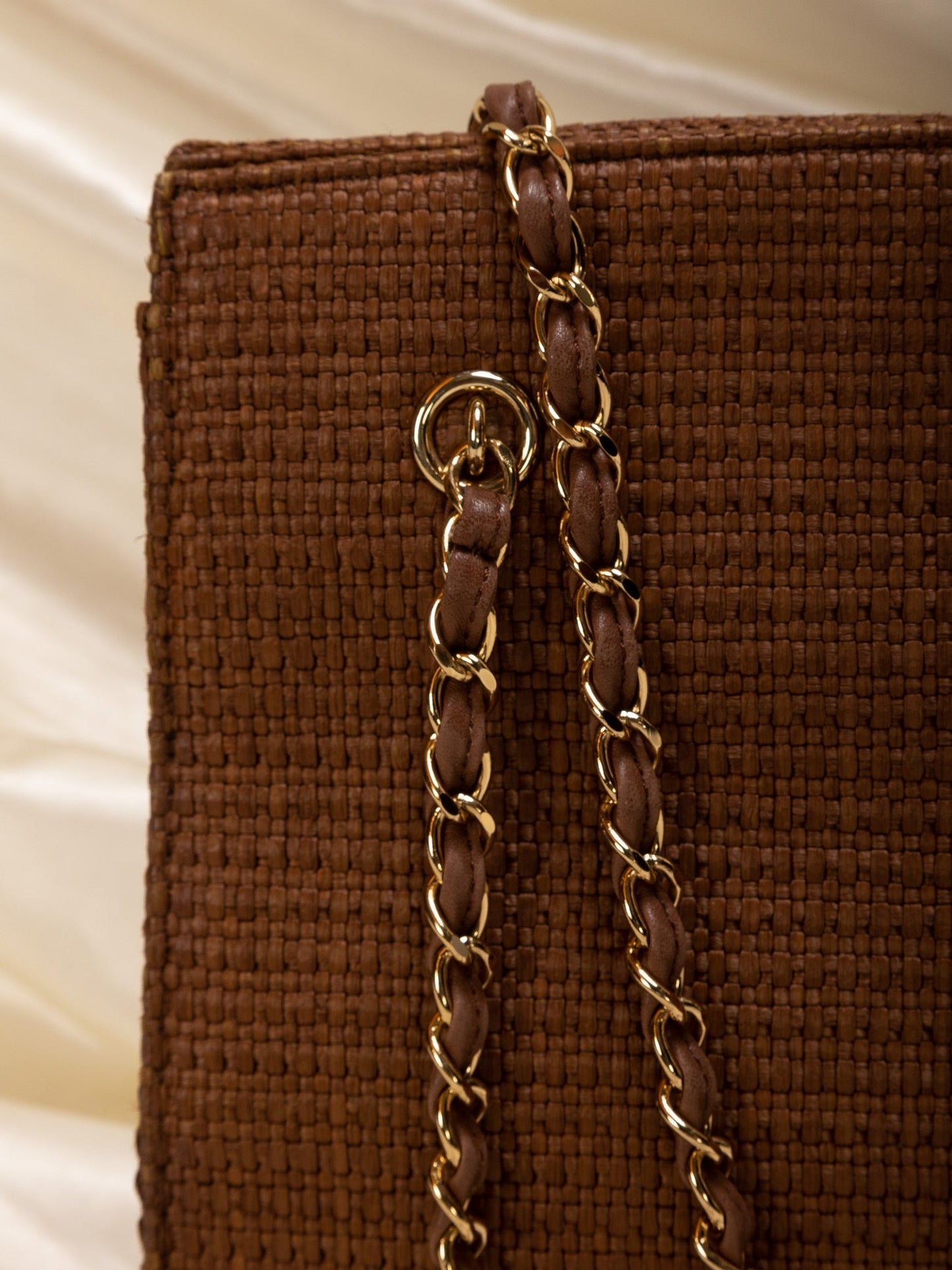 Extremely Rare Chanel Straw Raffia Turnlock Tote