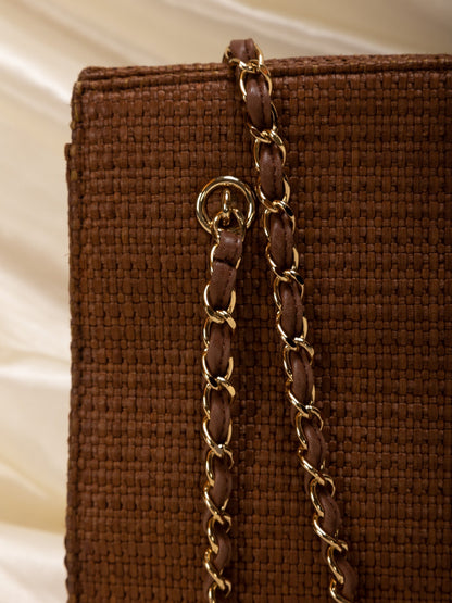 Extremely Rare Chanel Straw Raffia Turnlock Tote
