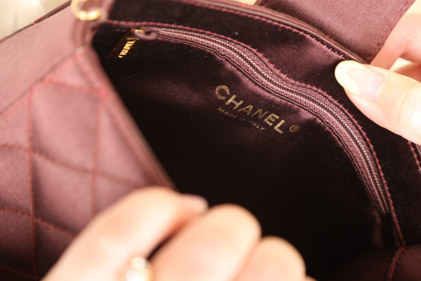 Extremely Rare Chanel Satin Chain Pochette