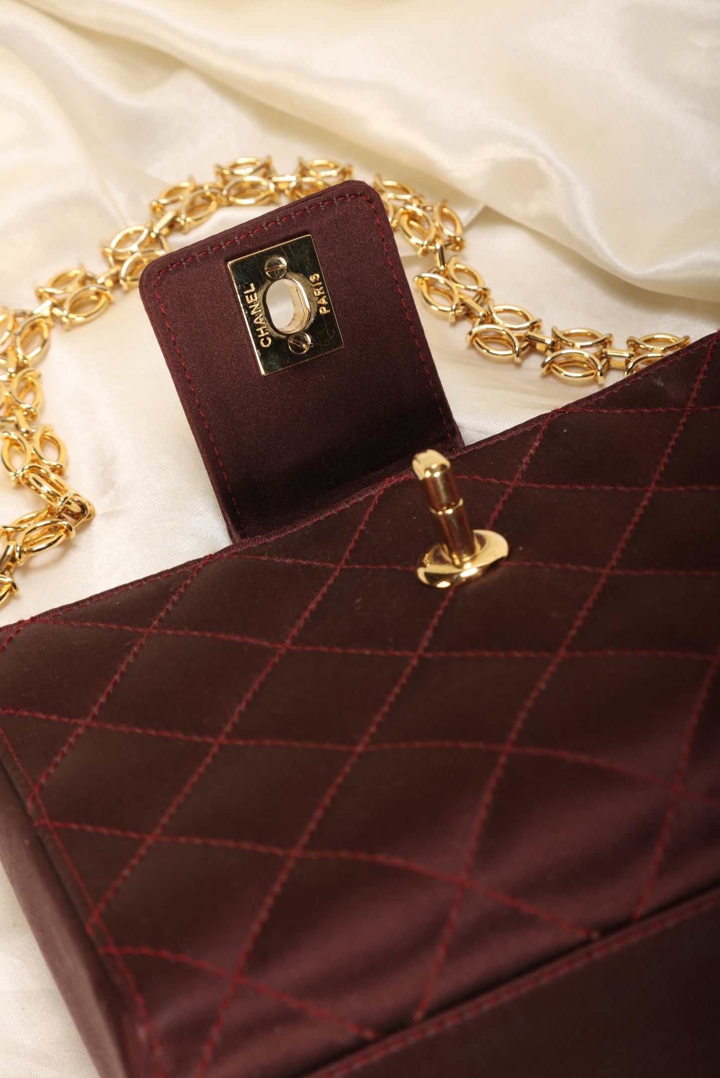 Extremely Rare Chanel Satin Chain Pochette