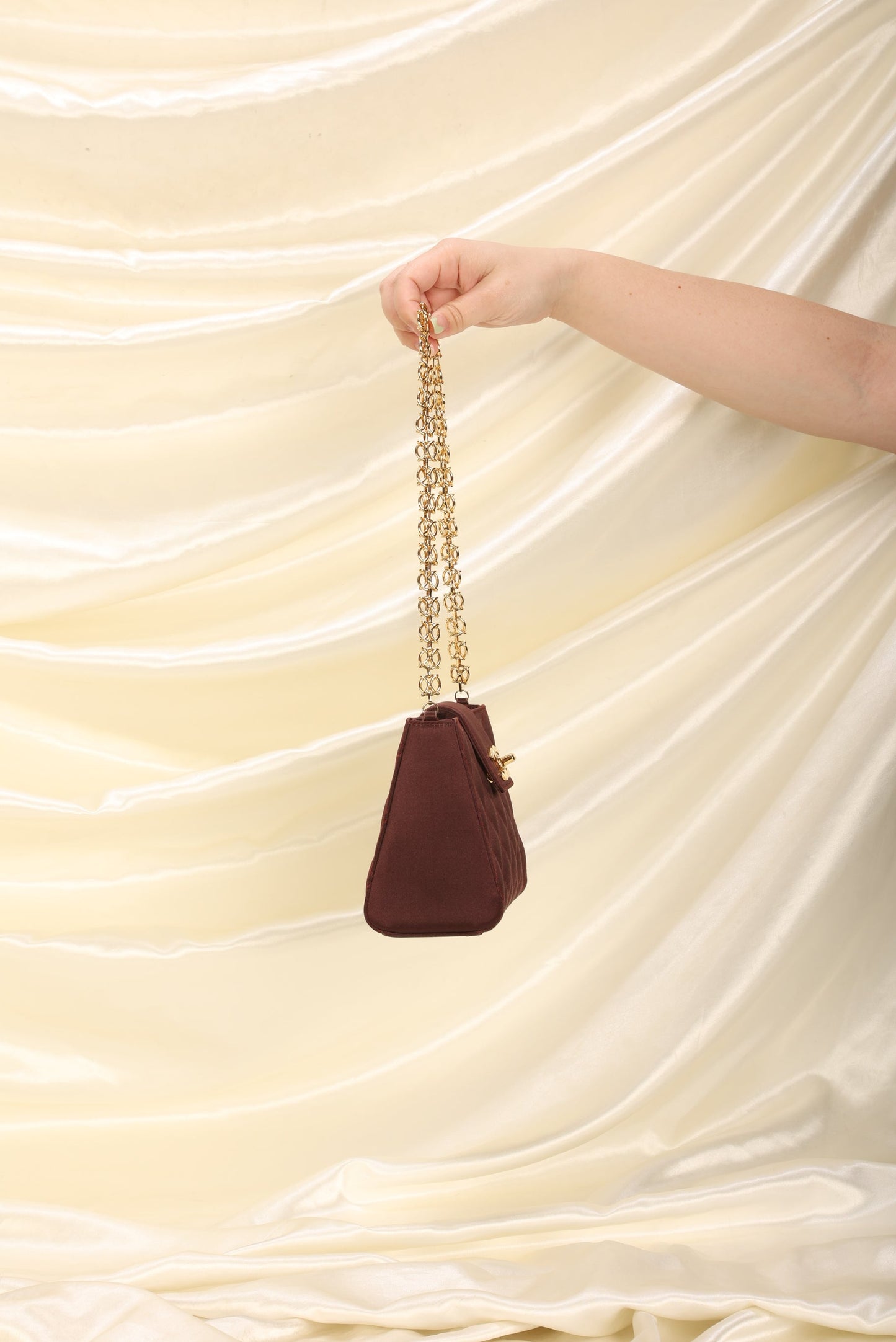 Extremely Rare Chanel Satin Chain Pochette