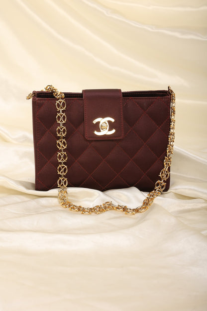 Extremely Rare Chanel Satin Chain Pochette