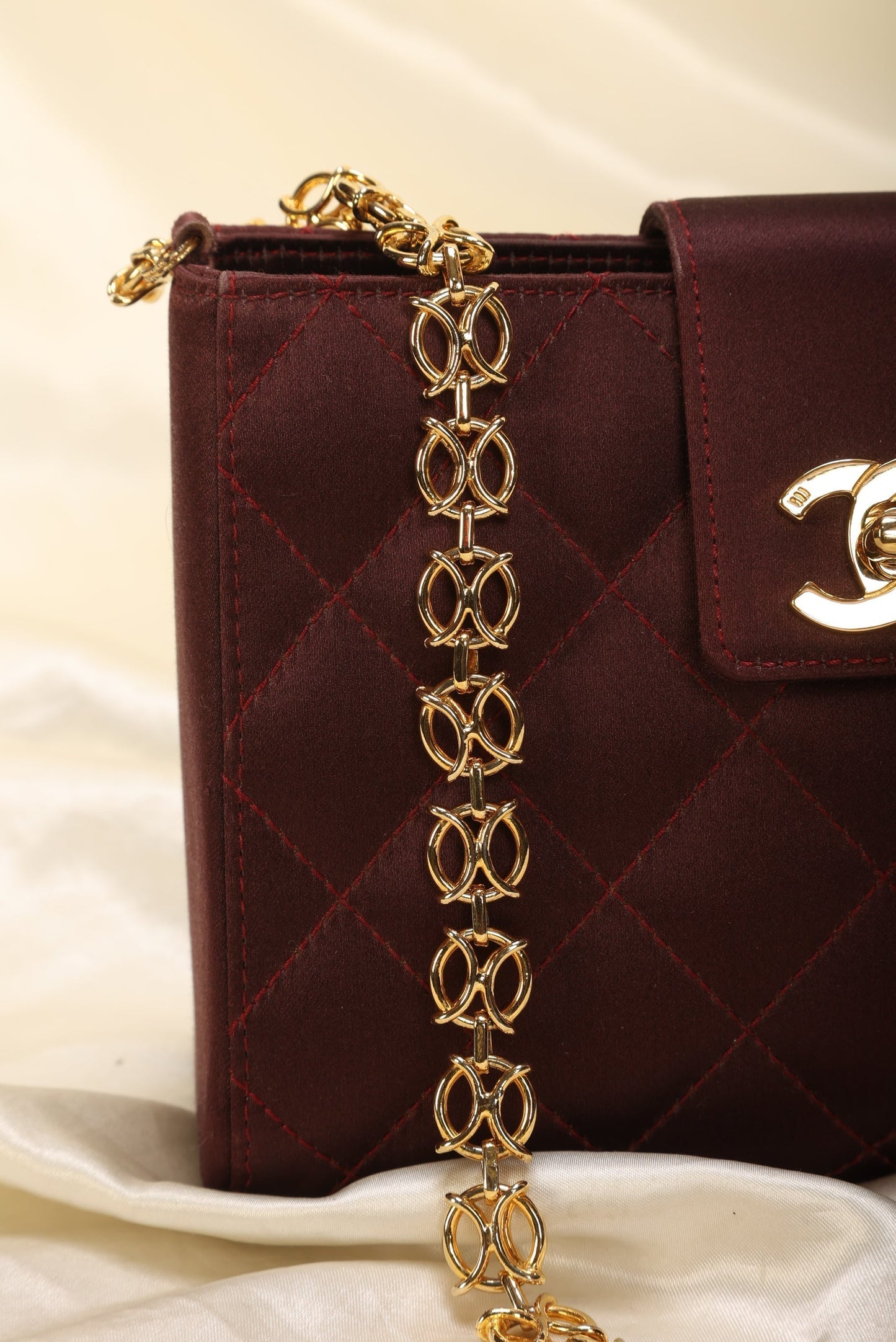 Extremely Rare Chanel Satin Chain Pochette