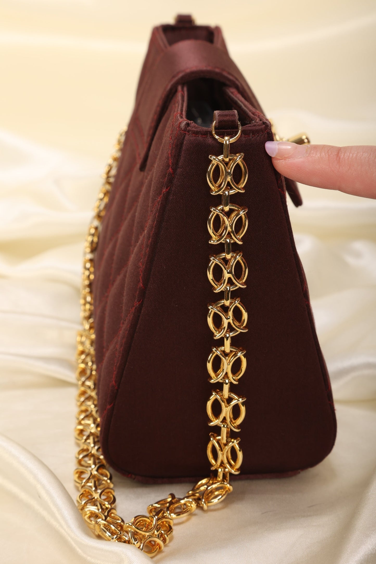 Extremely Rare Chanel Satin Chain Pochette