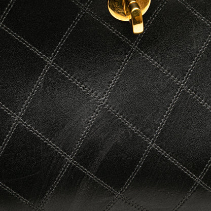 Black Chanel XL Quilted Calfskin Supermodel Weekender Tote Travel Bag