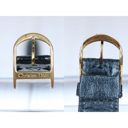 Good ( Rank AB) Dior Leather Quartz Watch BlackS24062407