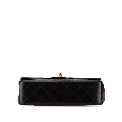Black Chanel Small Classic Lambskin Double Flap Shoulder Bag