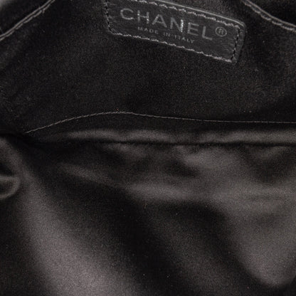 Black Chanel Quilted Lambskin Accordion Flap Shoulder Bag