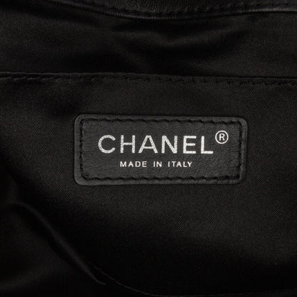 Black Chanel Quilted Lambskin Accordion Flap Shoulder Bag