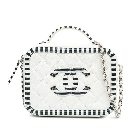 Chanel Sac Small Caviar CC Filigree Striped Vanity Case