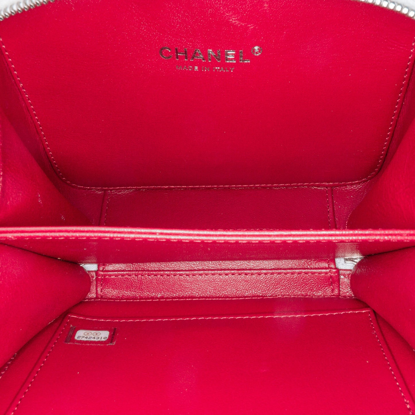 Chanel Sac Small Caviar CC Filigree Striped Vanity Case