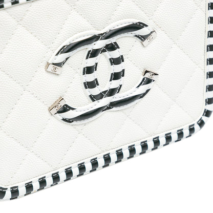 Chanel Sac Small Caviar CC Filigree Striped Vanity Case