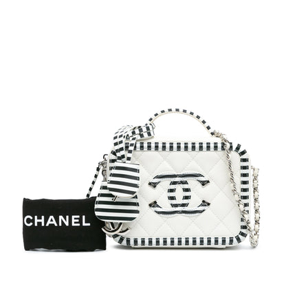 Chanel Sac Small Caviar CC Filigree Striped Vanity Case