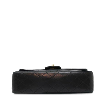 Black Chanel Medium Classic Lambskin Double Flap Shoulder Bag