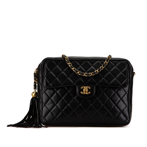 Black Chanel Quilted Lambskin Tassel Camera Bag