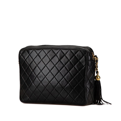 Black Chanel Quilted Lambskin Tassel Camera Bag