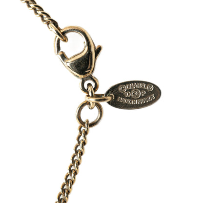 Gold Chanel Gold Plated and Enamel CC Arrow Pendant Necklace