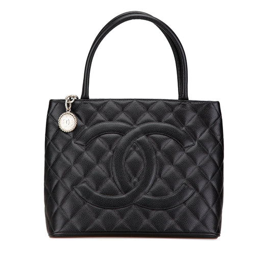 Black Chanel Caviar Medallion Tote