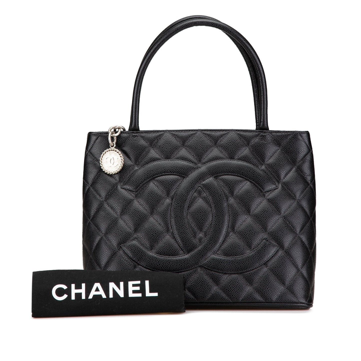 Black Chanel Caviar Medallion Tote