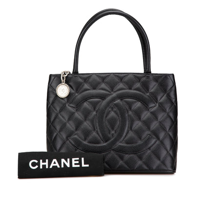 Black Chanel Caviar Medallion Tote